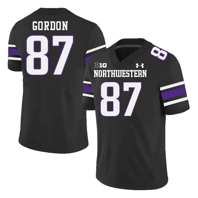 Northwestern Wildcats #87 Thomas Gordon College Football Jerseys Stitched-Black